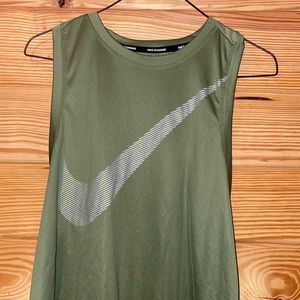 Nike running Dri fit tank size large olive green